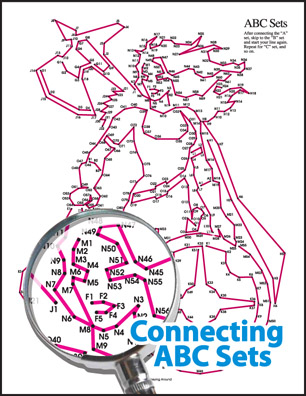 Solved ABC Set Dot-to-Dot puzzle showing a zoomed in image.