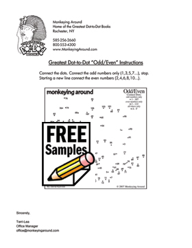 Greatest Dot-to-Dot Odd/Even Connect Puzzle Instructions