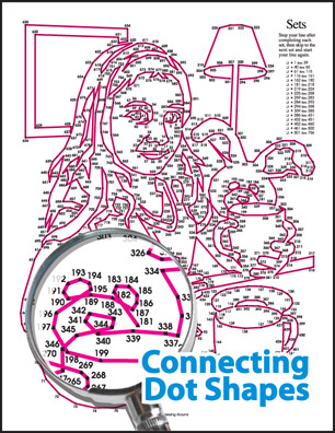 Solved Sets Connect the Dots Puzzle showing a zoomed in image.