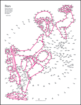 Stars Dot-to-Dots Puzzle Preview from Greatest Dot-to-Dot Adventure Book #3